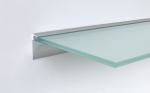 8 mm Glasregal satiniertes Glas mit Profil LINO8 silber STANDARD